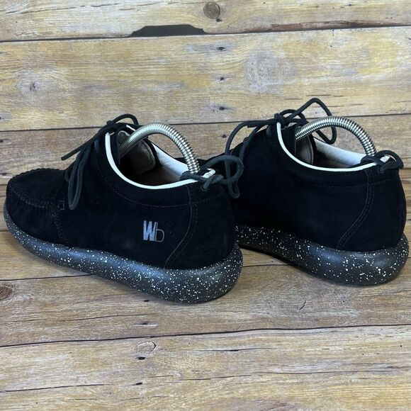 WB Moccasin Size Mens 7 Womens 8 True Black Hemera Fringe 100% Leather Suede - Picture 12 of 16